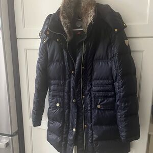 Vince Blue and Gold Ski & Snow Jacket Quilted Design
